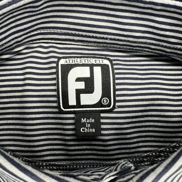 FootJoy Golf Polo Men's Size Small Grey Striped Sawgrass Embroidered Stretch - Picture 10 of 12